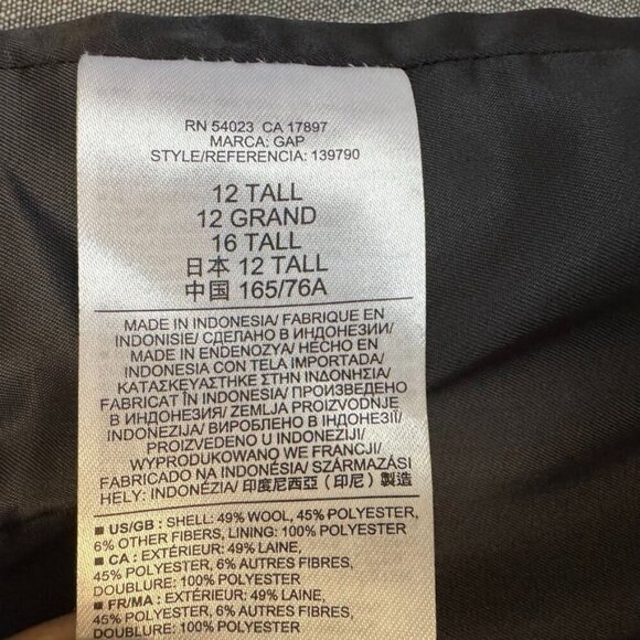 Gap Wool Blend Black Gray Stripe High Rise Wide Leg Tailored Shorts Size 12 Tall - Picture 10 of 13